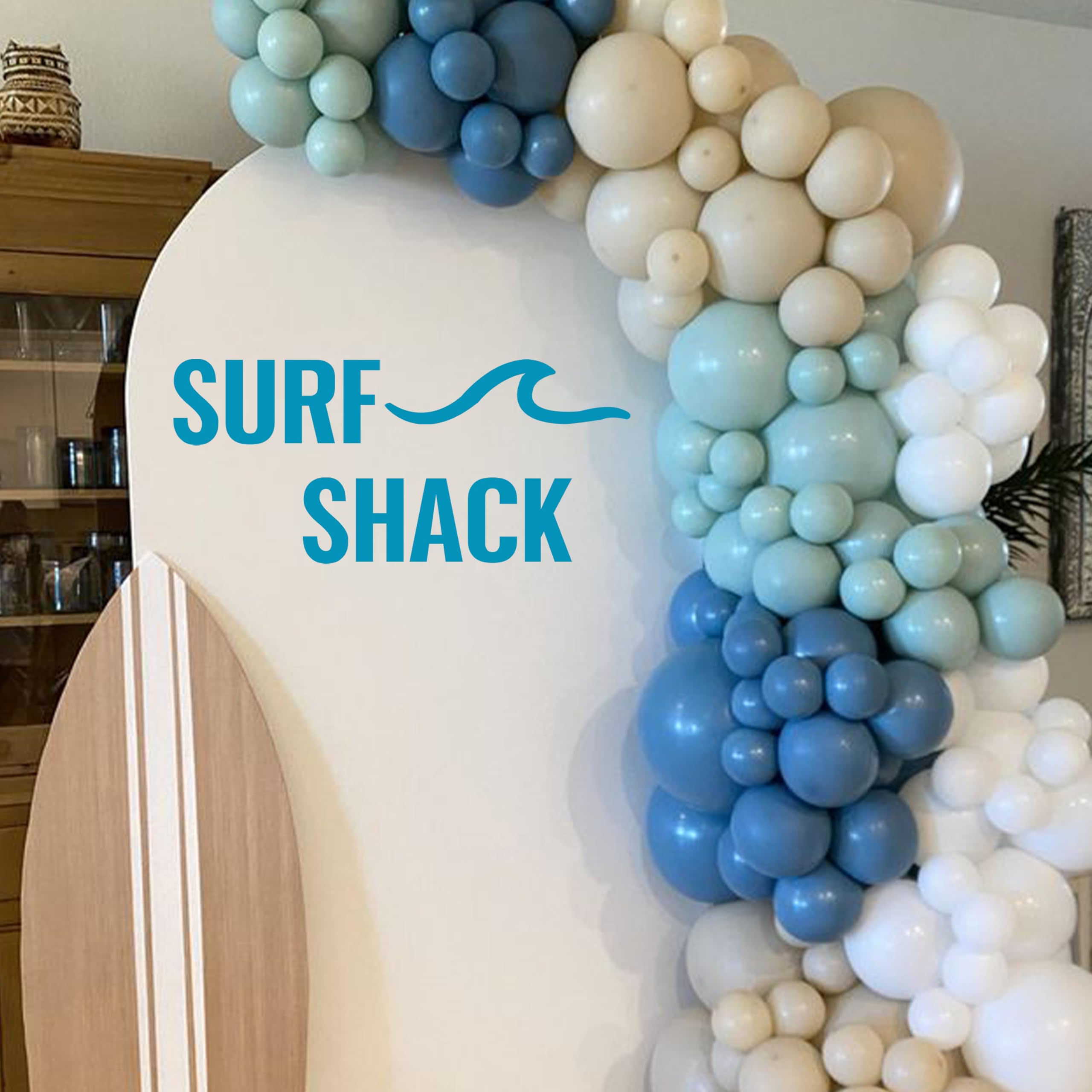Capiont Surf Shack Decal - Surf Themed Birthday Party Decoration,Beach Surf Wave Balloon Arch Decal for Boys,Surf Birthday Party Supplies
