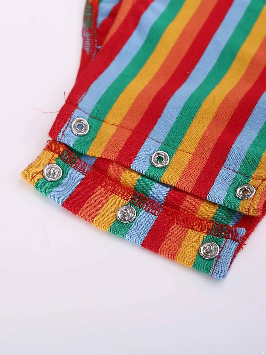 ranrann Men's Striped Overalls Look Romper Sleepwear Buttoned Crotch Soft Homewear for Men