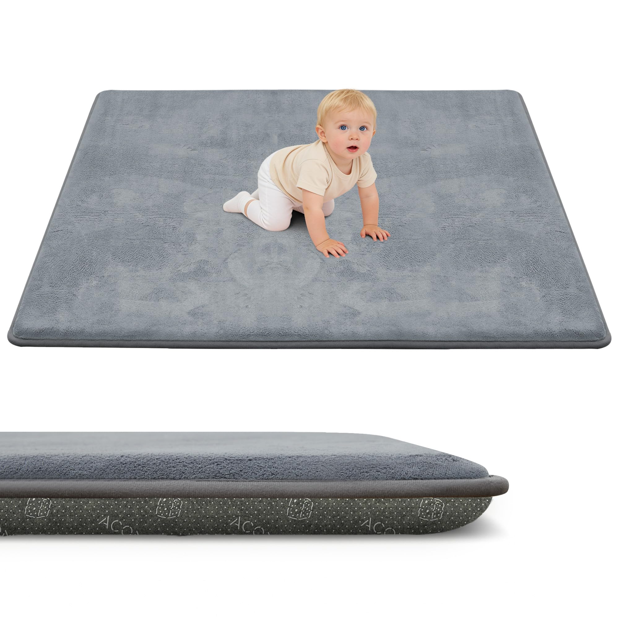 ACOMOPACK 3cm dicke Spielmatte aus Memory-Schaumstoff für Babys