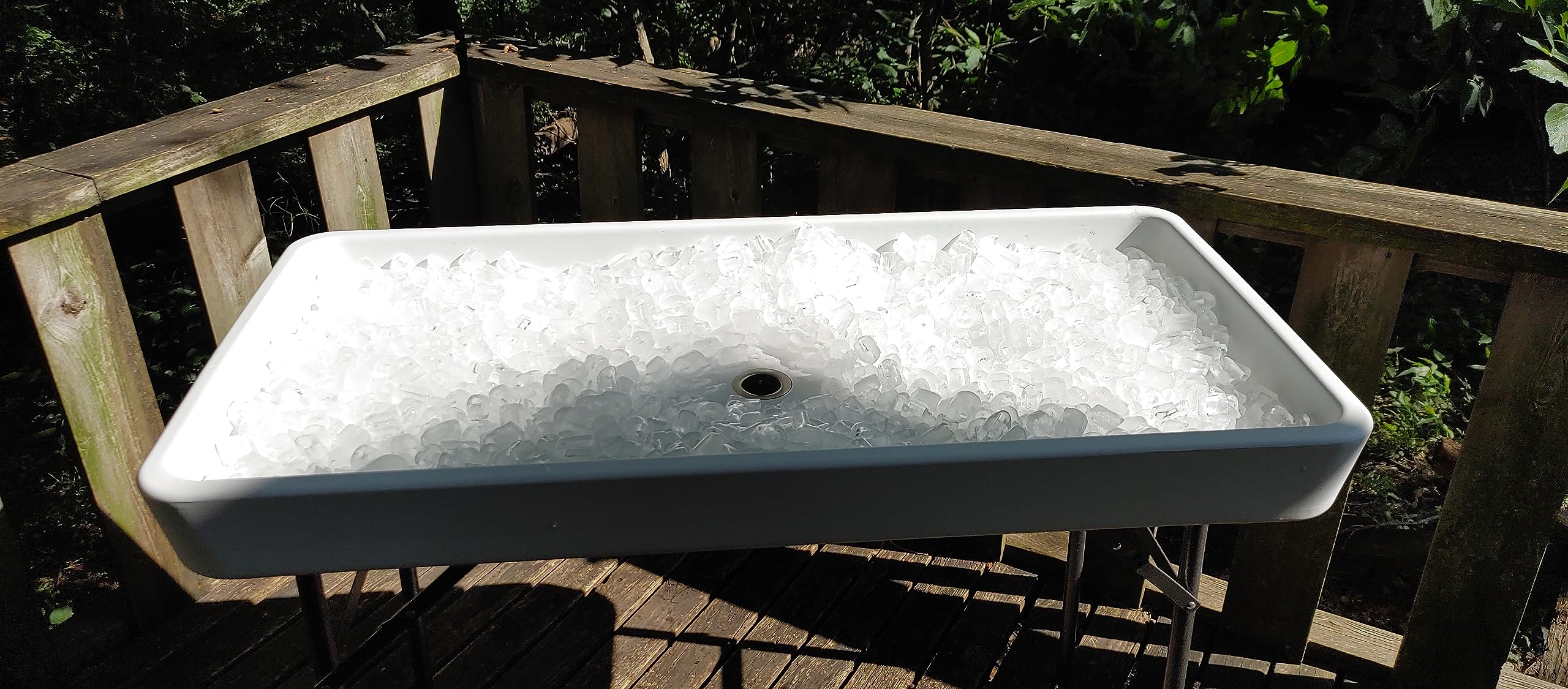 Fill and Chill Ice Cooler Folding Table with Large Sink and Drain for Cleaning Fish and Game and Keeping Fish and Food Cold for Parties Camping and Cleaning product thumbnail 8