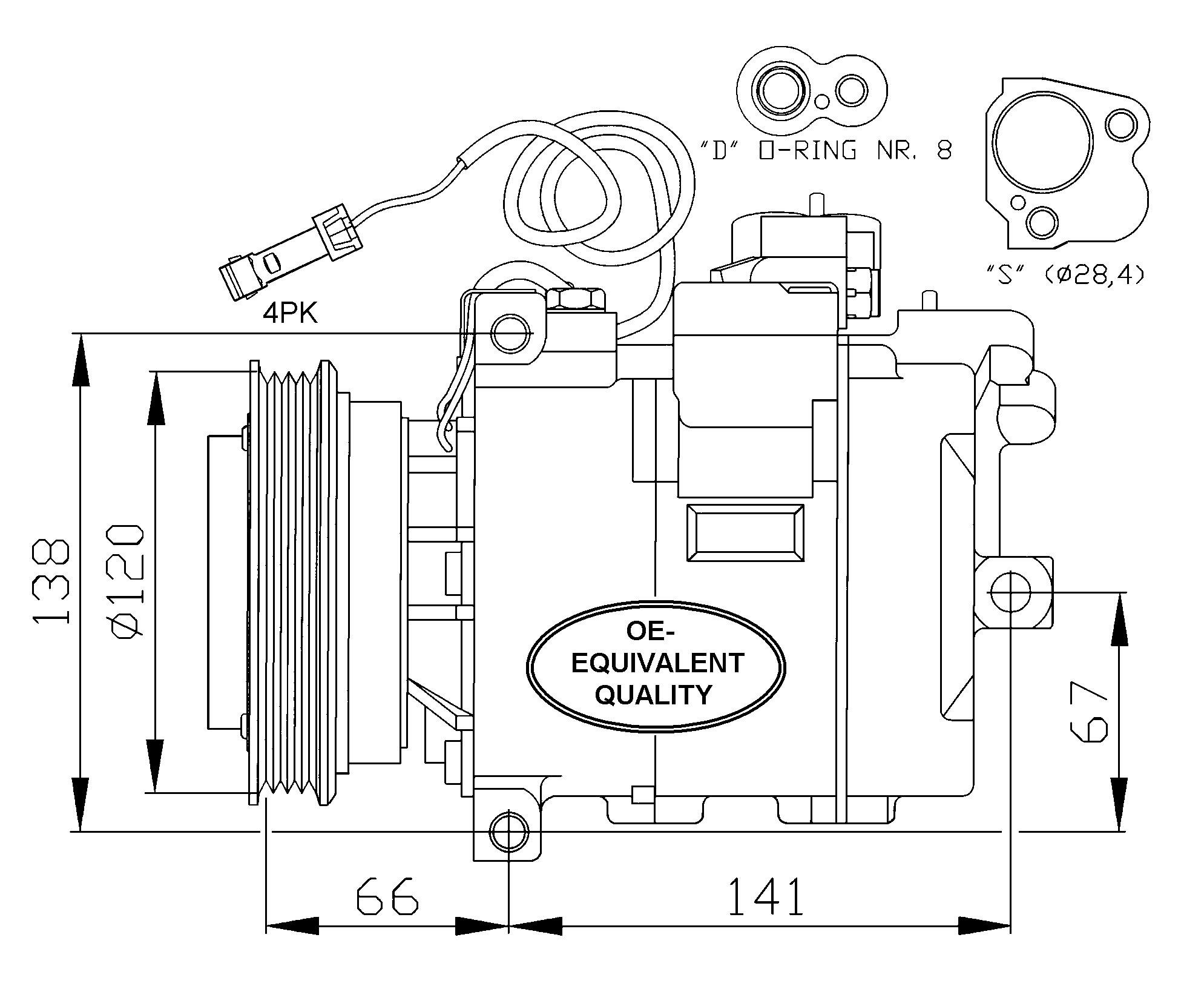NRF 32104 Compresor, aire acondicionado