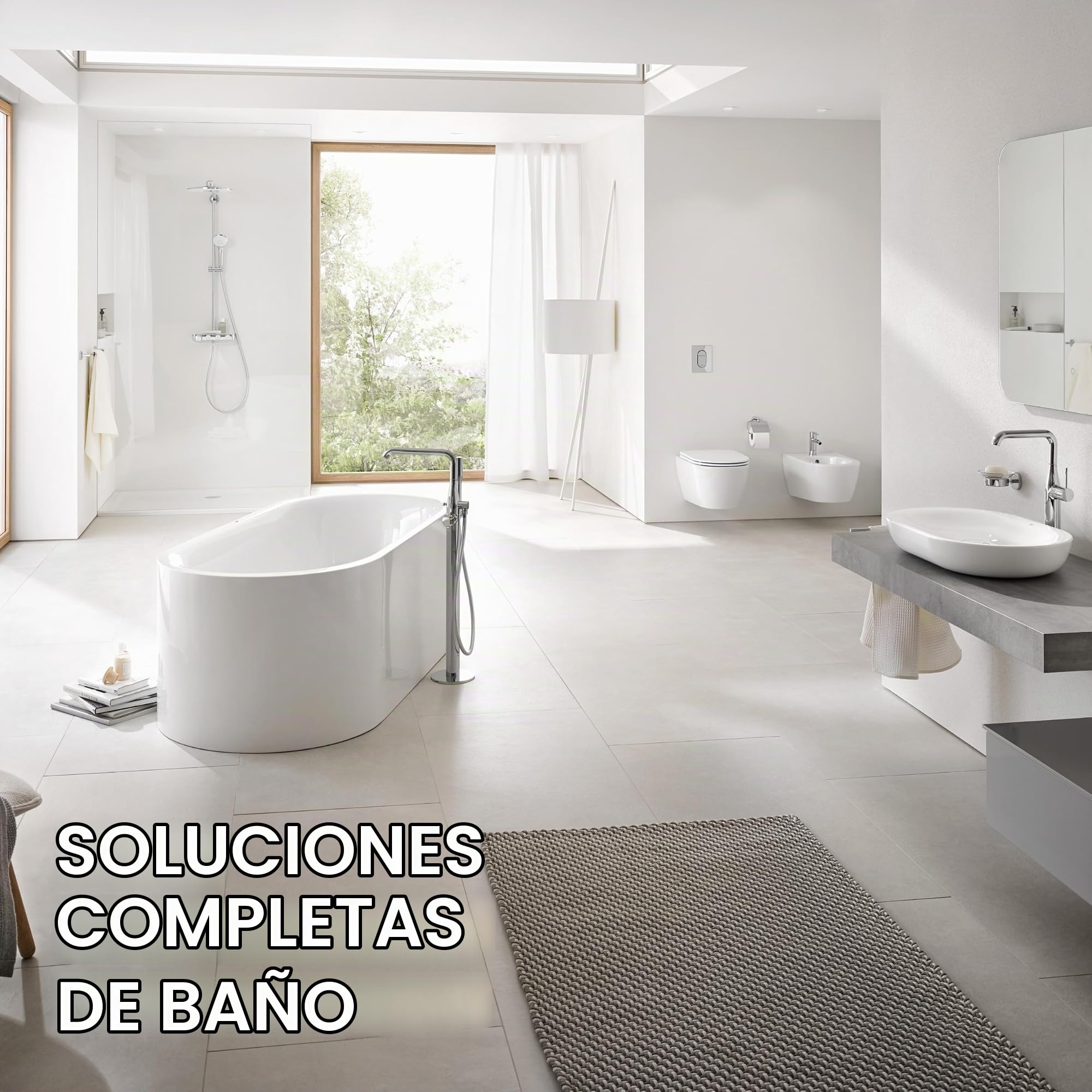 Grohe Essence - Grifo de lavabo, monomando con cuerpo liso, con limitador ecológico de temperatura, Tamaño S, (1/2") (Ref. 23590001)