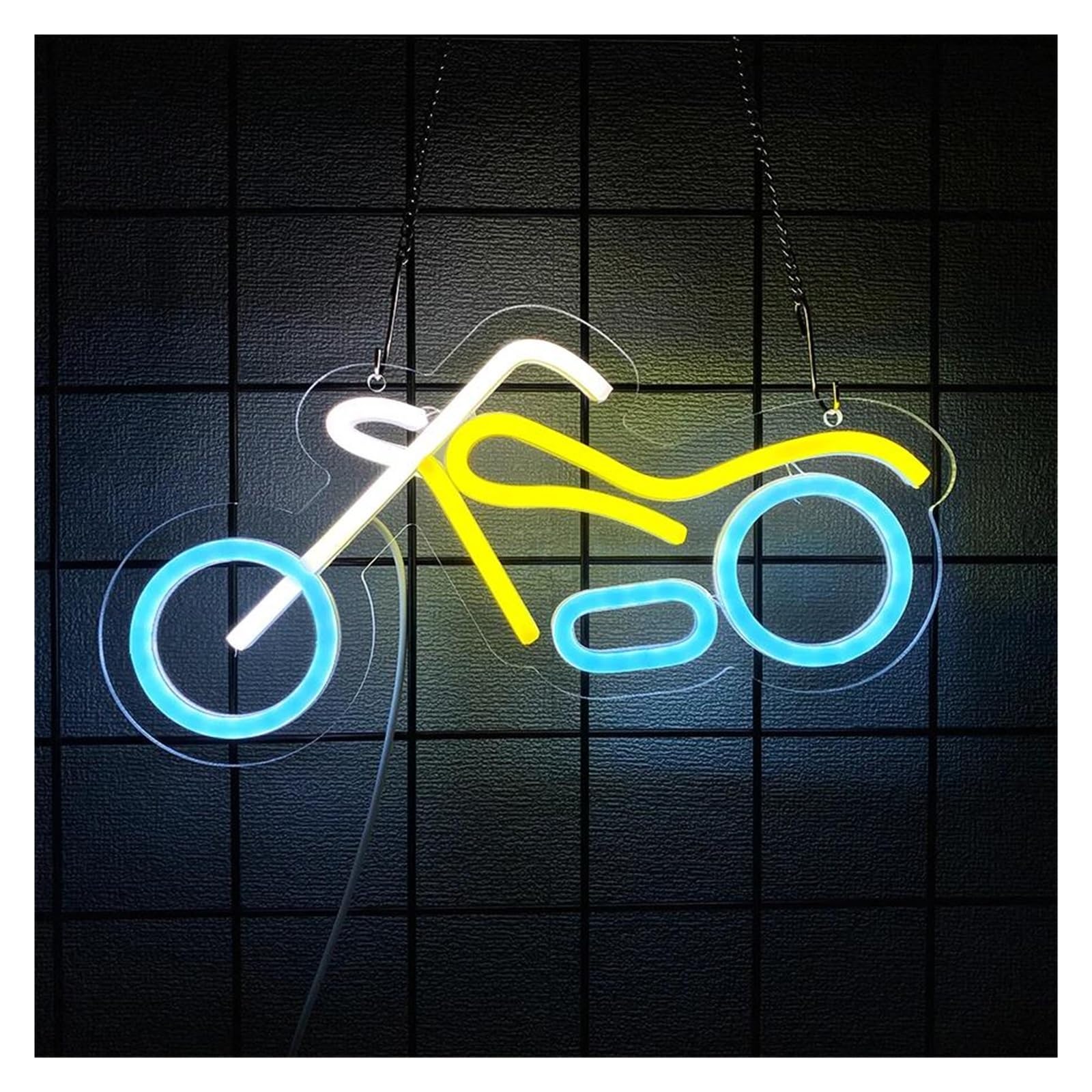 Lemst One Color Signs Lamp Cool Motorcycle Neon Sign, Decorative Parties, Garages, Other Places Wall Decor 16Cmх32cm