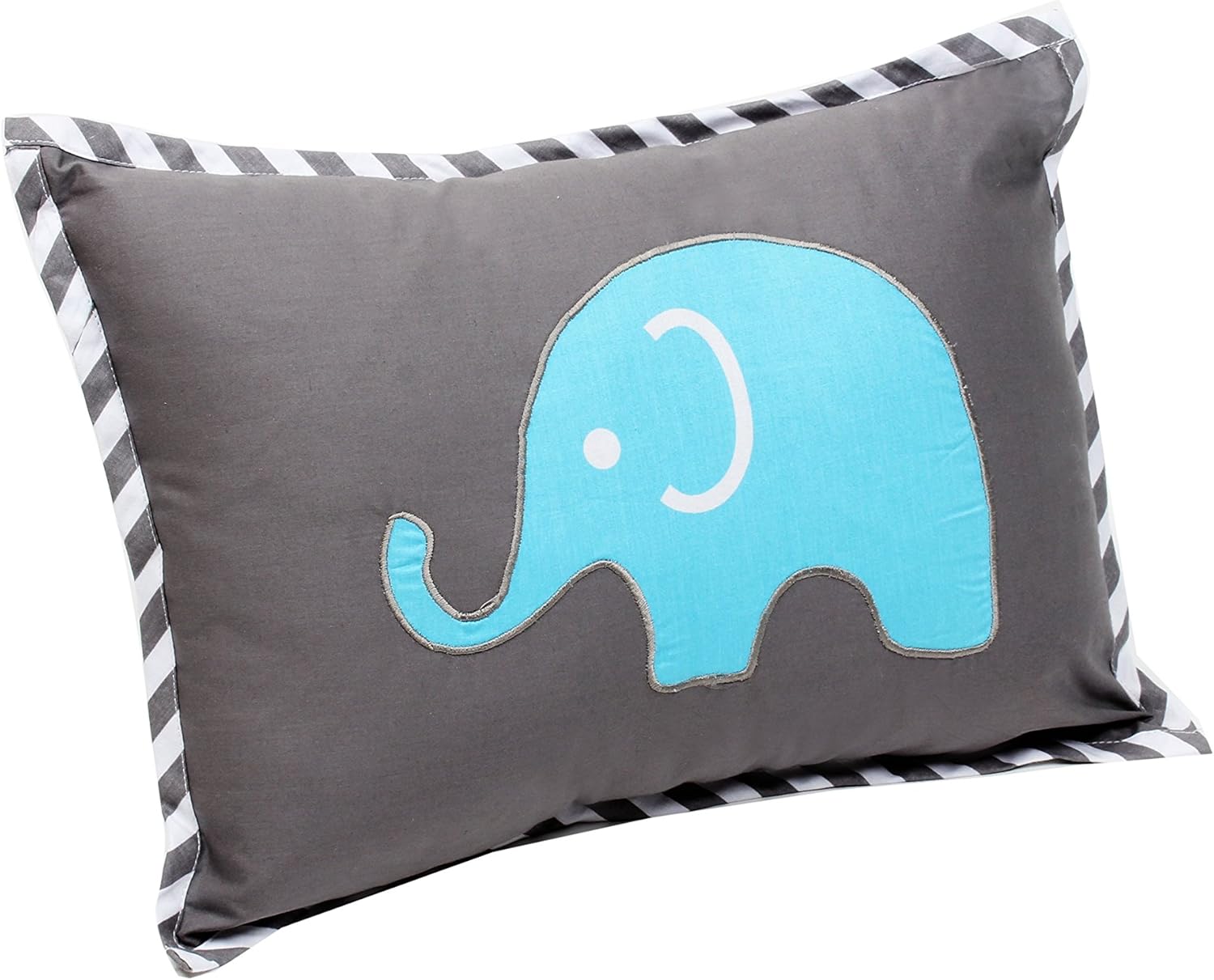 Bacati - Elephants Aqua/Lime/Grey Dec Pillow