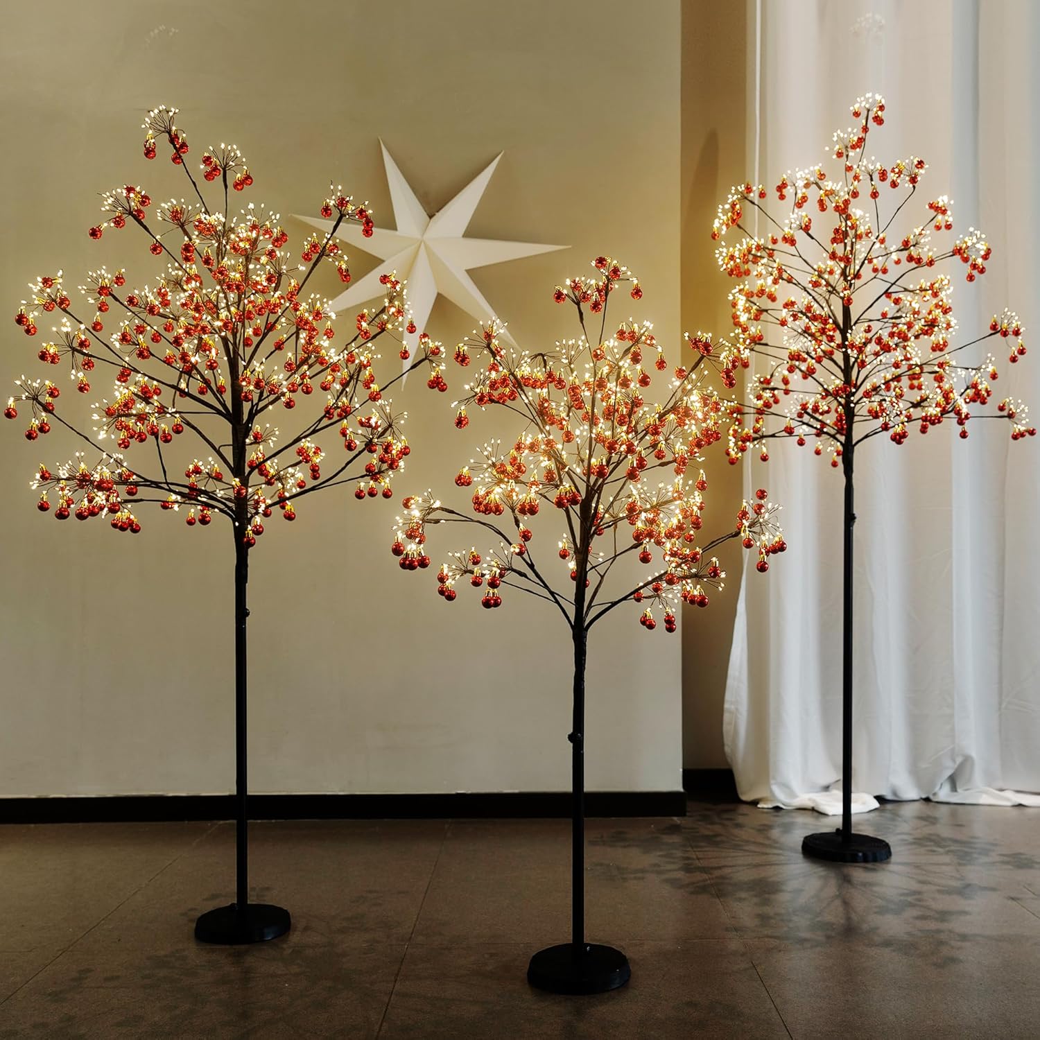 LUSHARBOR Lighted Tree 4FT 900 LED Lights Artificial Twig