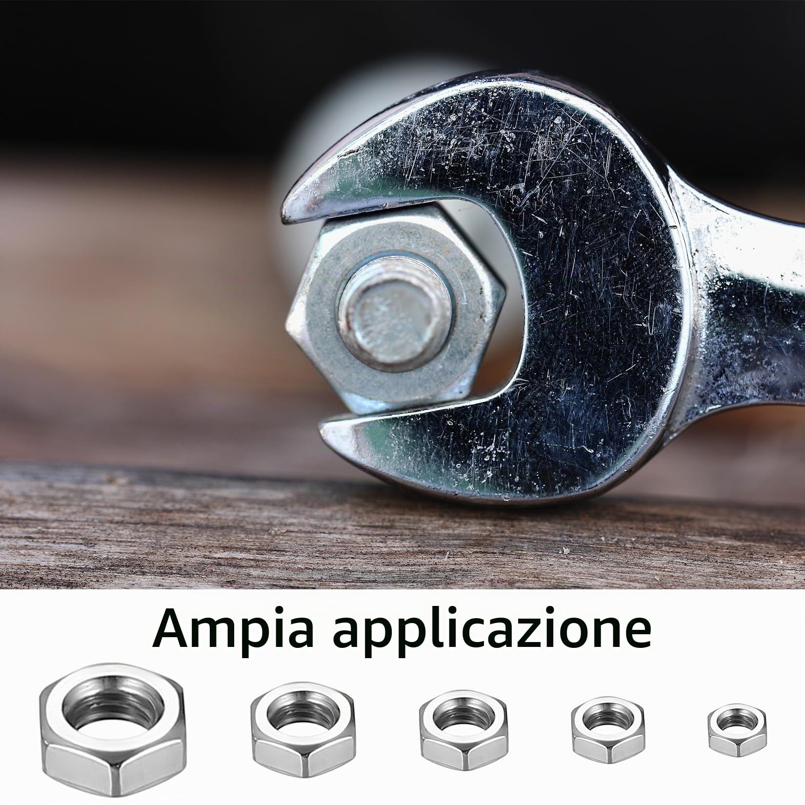 200 Pezzi Dadi Esagonali, Metrici Dadi Autobloccanti, Dadi di Bloccaggio, Dadi in Acciaio inox con Filettatura Standard, Dadi di Fissaggio, Dadi per Bulloni e Viti - M3 M4 M5 M6 M8 Dadi