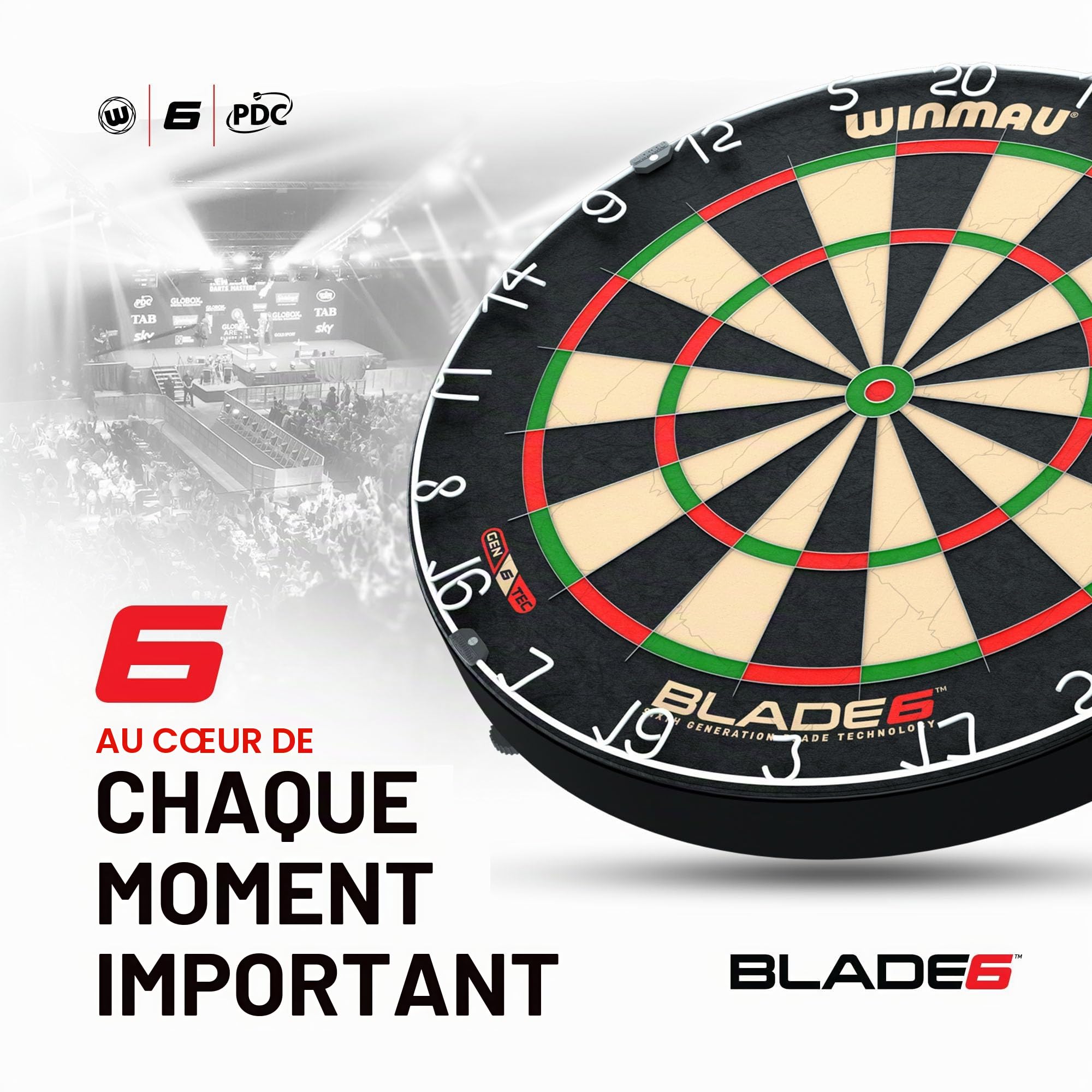 WINMAU Blade Serie – Cible de fléchettes steeldart Professionnelle série Blade – Cible steeldart Professionnelle homologuée Tournoi PDC – Blade X | 360 | Blade 6