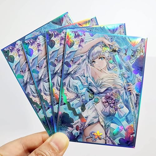 Miniatura 3 de 50 unidades (Kamisato Ayaka) - Tarjetas holográficas de tamaño estándar para MTG/TCG/PTCG, fundas protectoras para tarjetas de impresión de anime,