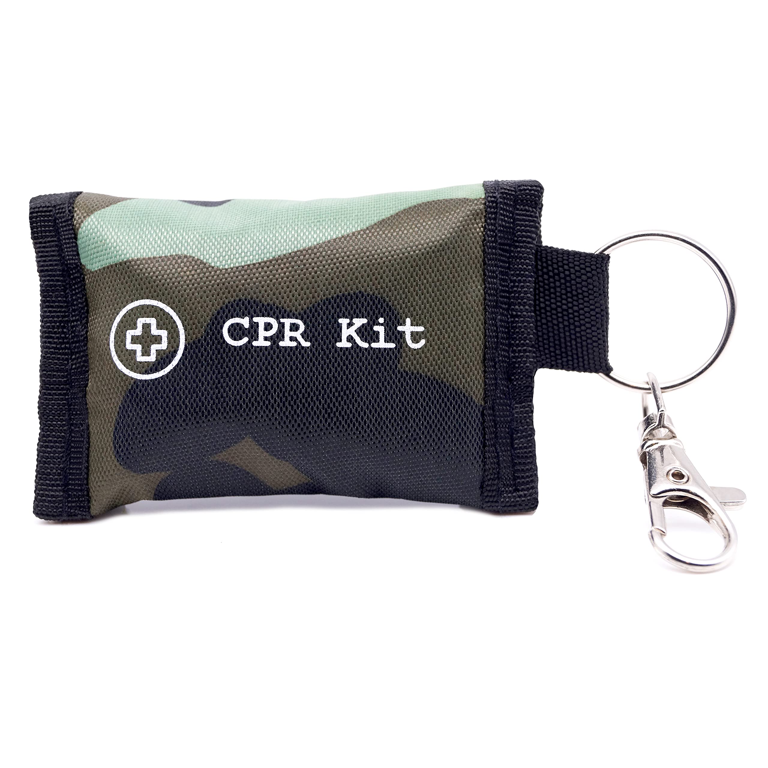 CPR maschera respiratoria in set da 2 pezzi, pratico set di primo soccorso con guanti usa e getta, piccolo portachiavi con moschettone