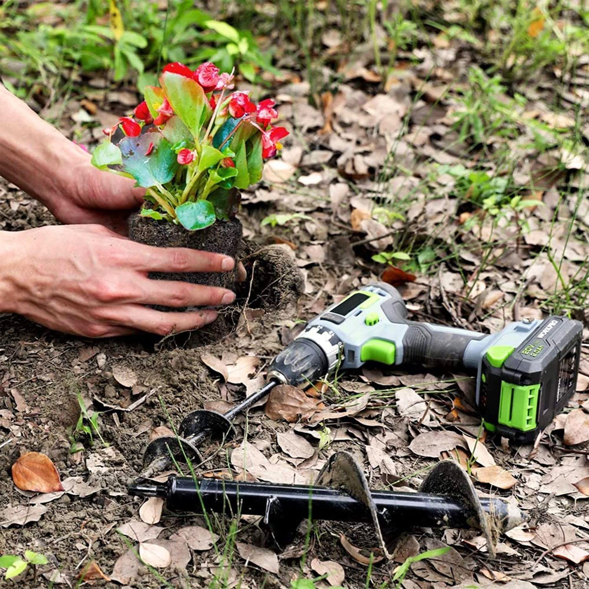 FISHTEC Trivella per Trapano Ø90mm x 25cm – Punta in Acciaio per Giardinaggio – Scava Buche Velocemente per Piante, Fiori, Alberi, Arbusti e Pali