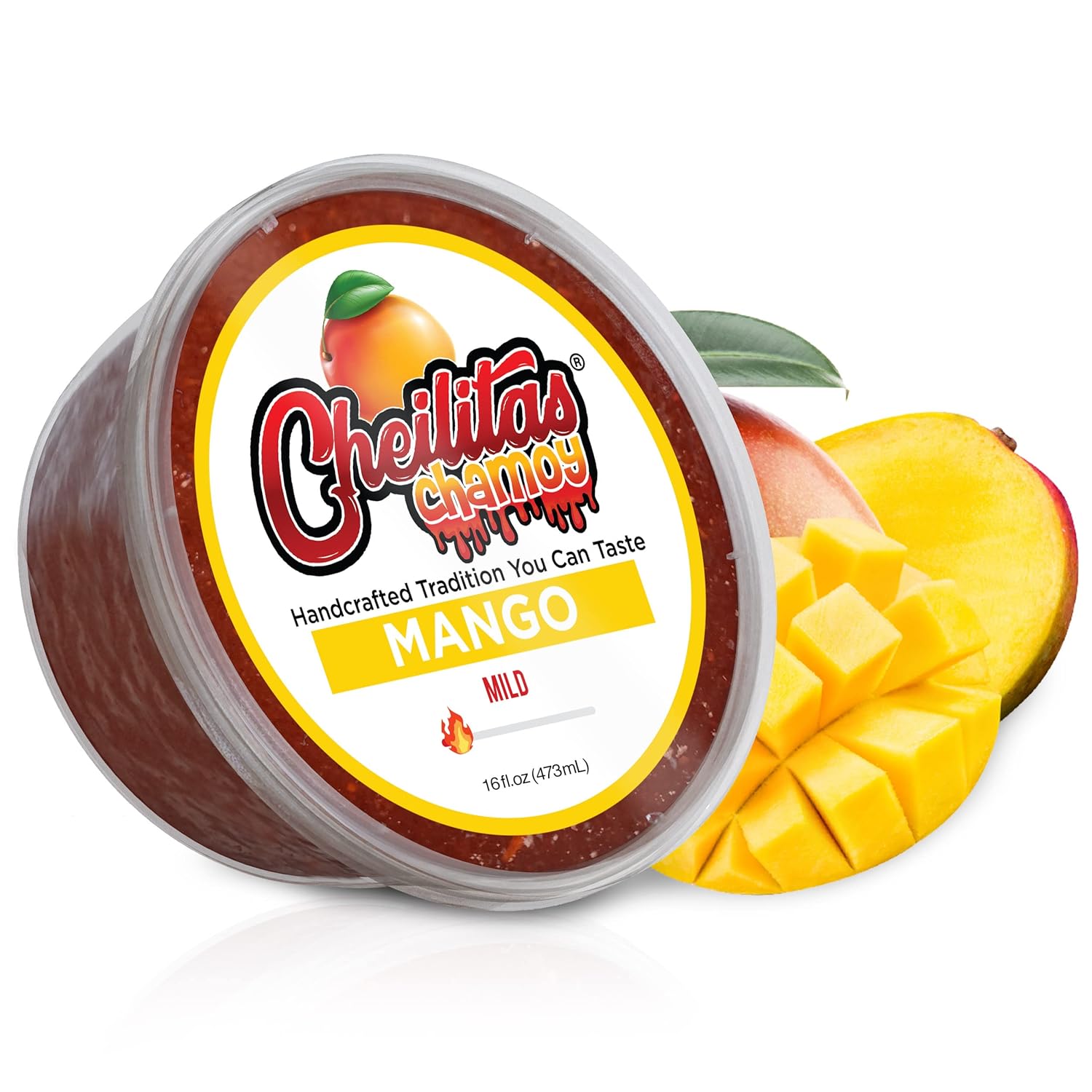 Cheilitas Chamoy All Natural Mexican Rim Candy Dip Paste | Hand Crafted for Drinks, Cocktails, Micheladas, Beer and More (Mango, 16 oz)