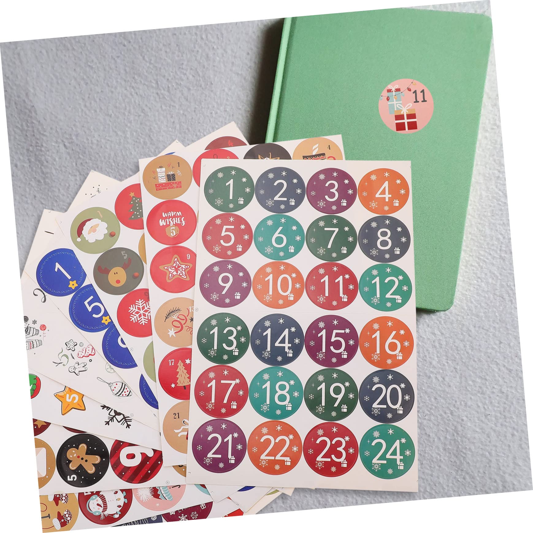 PRETYZOOM 3 Set Calendario Dellavvento Adesivi Natalizi Etichette Per Le Feste Adesivi Decorativi Facili Da Applicare Numeri Adesivi Forte Temi Festivi Unici 10 Fogli*3