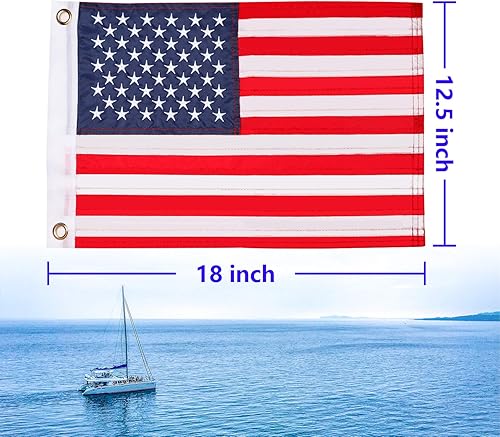 Miniatura 5 de Bandera estadounidense de 12.5 x 18 pulgadas, bandera estadounidense pequeña de Estados Unidos, bandera de Estados Unidos con estrellas bordadas