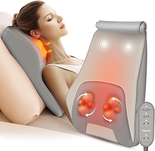 Miniatura 2 de Masajeador de cuello y espalda con calor calmante y masajeador eléctrico de pies con amasamiento profundo y compresión, masaje perfecto de cuerpo