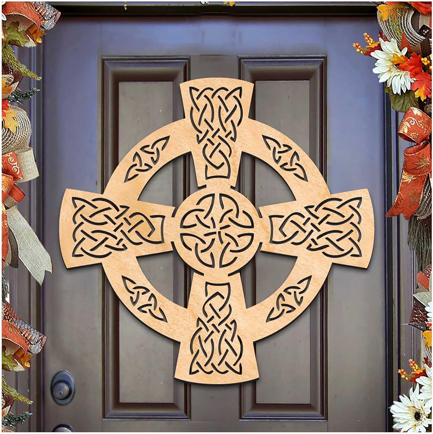Celtic Wheel Cross Wooden Wall Decor art by G.DeBrekht 93161H-18 - Designocracy