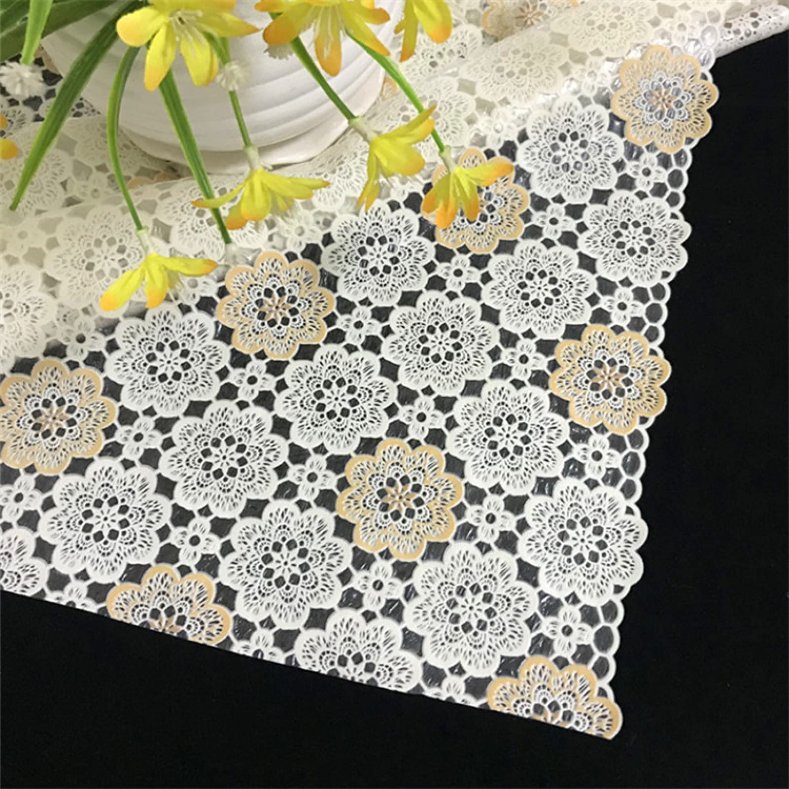 おしゃれテーブルクロス 撥水 透明 PVC 長方形 レース 防水透明色　137X190CM　透明 PVC 長方形 防水 テーブルクロス 透明 レース デスクマット テーブルマット