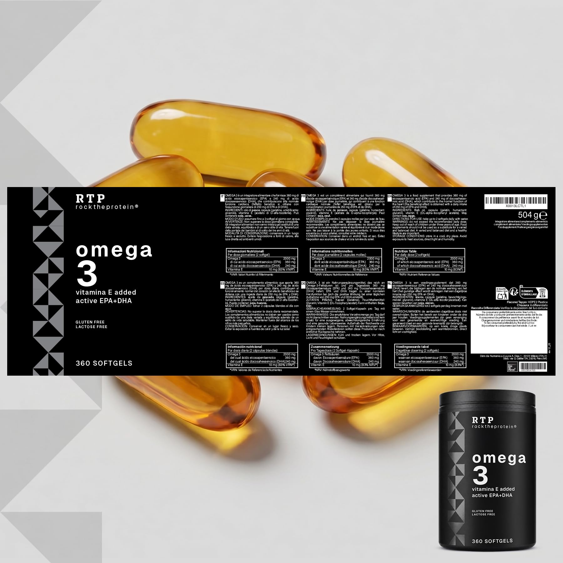 Omega 3 Dha Epa, Fish Oil 2000mg Par Dose, Rock The Protein® – 720 Gélules