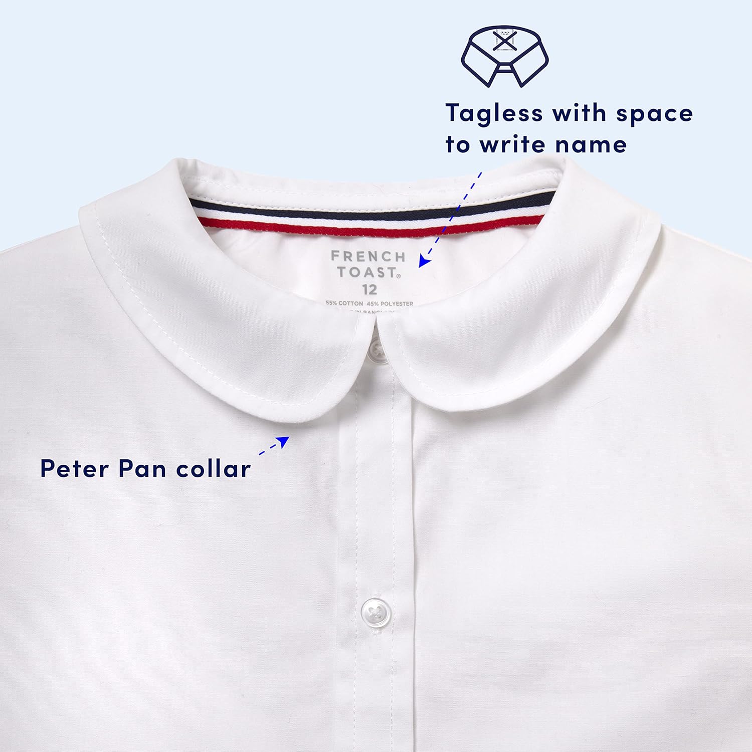 Vista 5 de Las niñas Cuello Peter Pan de manga corta blusa (Amarillo)