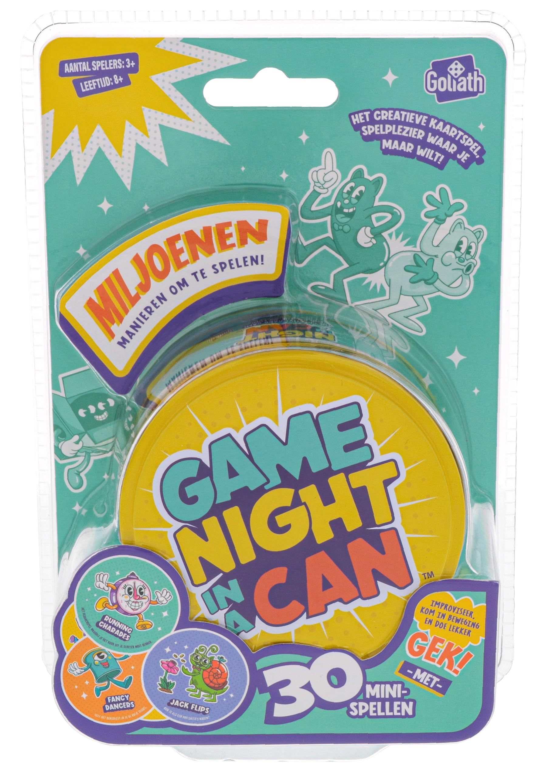 Game Night in a Can, Kaartspel for Children Vanaf 8 Jaar, Gezelschapsspel for 3-20 Spelers