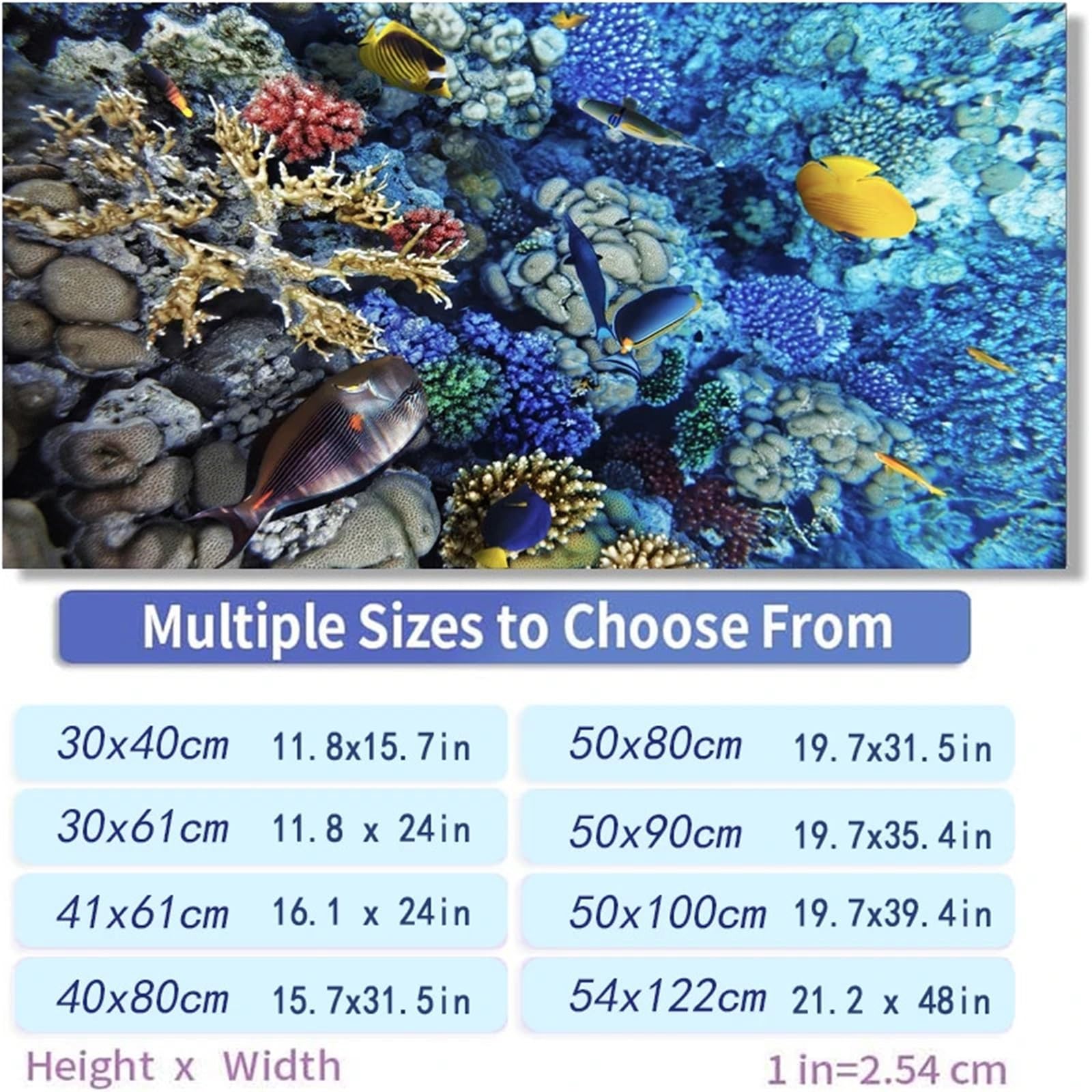 Immagine Di Sfondo Per Acquario Adesivo for sfondo acquario Poster di corallo sottomarino Decorazione for acquario Carta da parati autoadesiva Sfondo 3d Per La Decorazione Di Acquari(50x100cm)