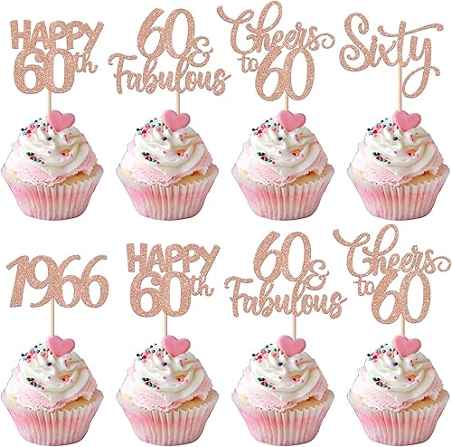 Vista 15 de Rsstarxi Paquete de 30 decoraciones para cupcakes de cumpleaños de 14 años con purpurina 2011 Hello 14 Cheers to 14 años de edad, catorce años, Negro