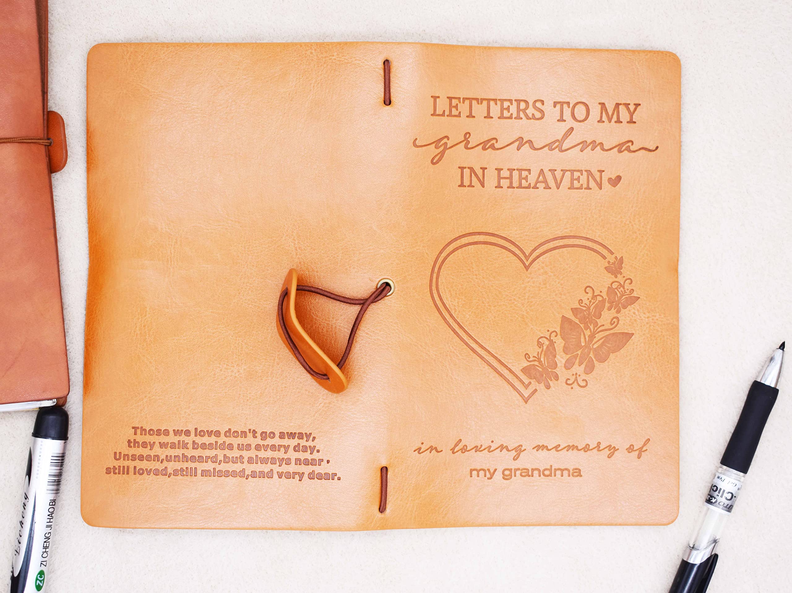 Prezent pamiątkowy dla babci – prezent w żałobie – pamiętnik podróżny do wielokrotnego napełniania pamiętnik – 'Those We Love Don't Go-Letters to My Grandma in Heaven,In Loving Memory-Sympathy Gifts
