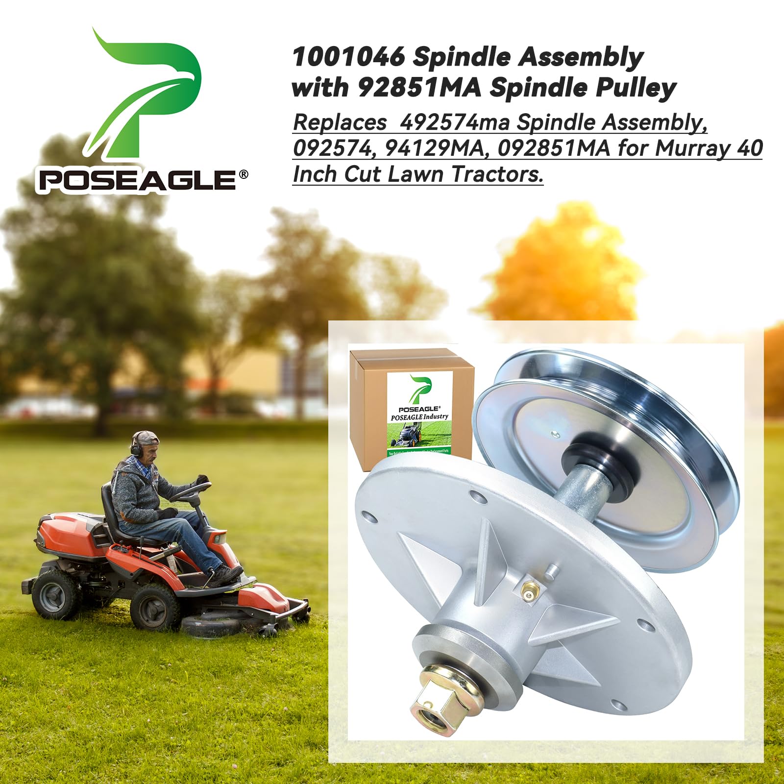 Amazon.com : POSEAGLE 1001046 Spindle Assembly Kit for Murray 40