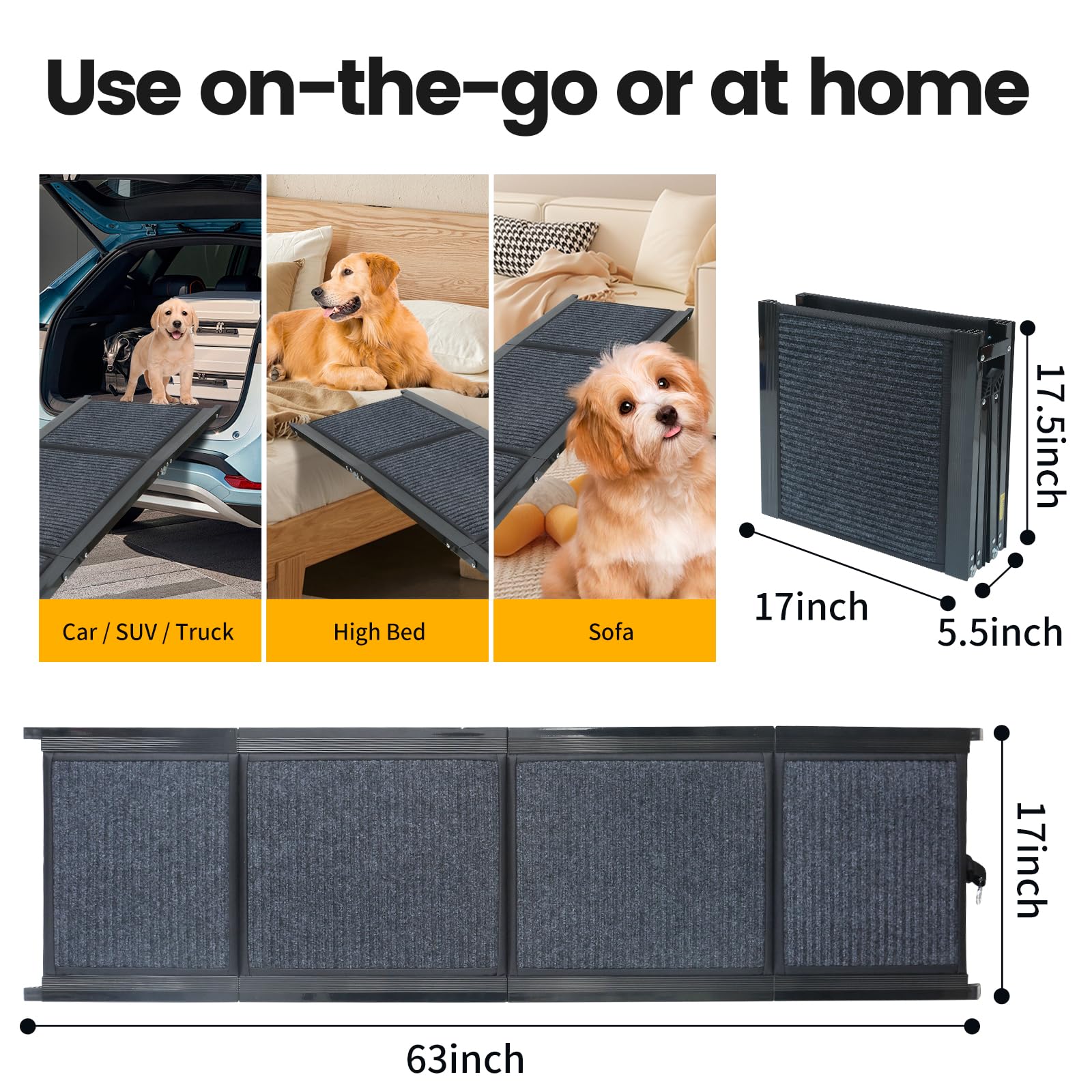 PawStep Rampa para Mascotas, Color Negro