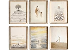 Christian Wall Art Set of 6: Inspiring Biblical Wall Decor for Your Home