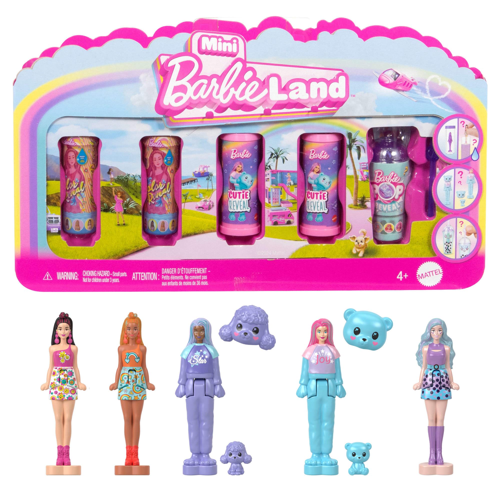 Barbie Mini Barbie Land Pop Reveal 5er-Set – Mini-Puppen ca. 3,8 cm