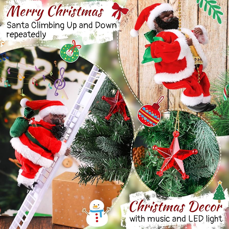 Amazon.co.jp: 電動クライミングはしご サンタクロース ブラックサンタ