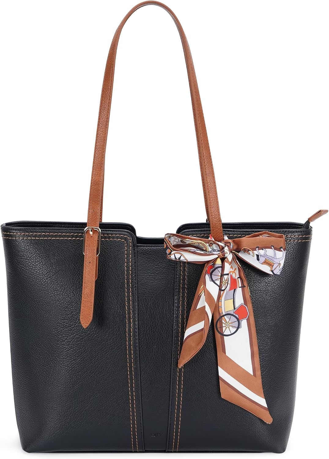 OFY Tote Bag for Women, PU Leather Work Tote Handbag