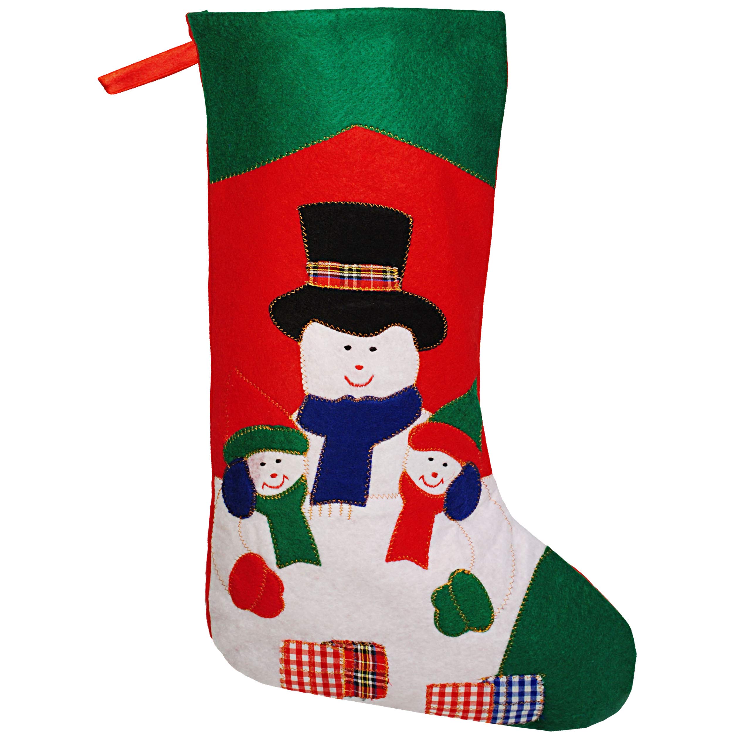 alles-meine.de GmbH 10 Stück XL - Weihnachtssocken & Filzstrümpfe - 50 cm - Schneemänner - zum Aufhängen - Nikolausstiefel - Nikolausstrümpfe/Weihnachtsstiefel - Filz - große..