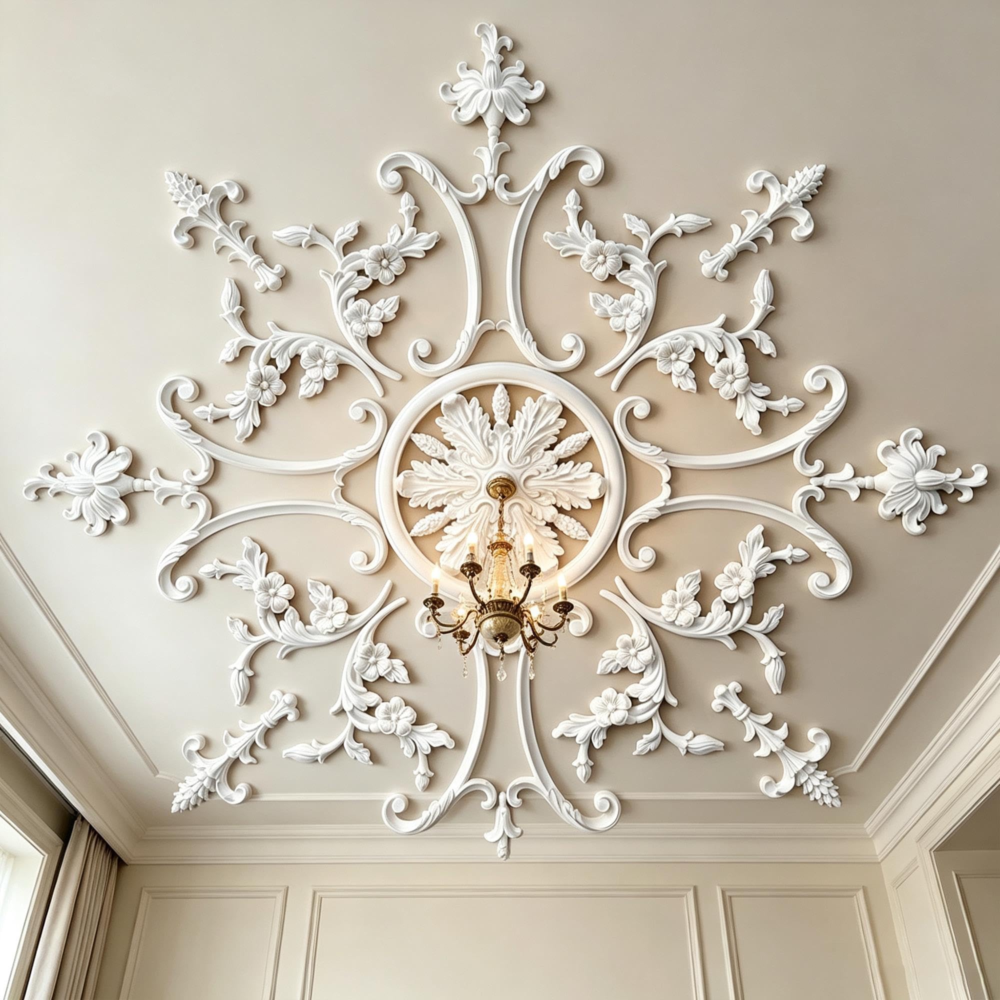 78cm Rosone Soffitto Polistirolo Moderno Decorativo Bianco