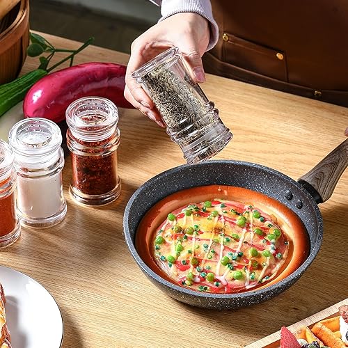 Miniatura 6 de FoldTier 24 saleros y pimenteros de plástico a granel para especias con tapa perforada, recipientes de condimentos, botellas de sal vacías