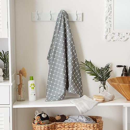 Miniatura 5 de Bone Dry Colección de toallas de aseo para mascotas, microfibra absorbente, XL, 41 x 23.5 pulgadas, enrejado gris