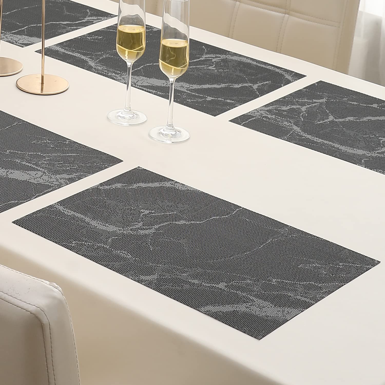 HOKIPO PVC Washable Mats for Dining Table - 45x30 cm Placemats,Set of 6 (AR879) (B01LC9GOZC) Amazon Price History, Amazon Price Tracker