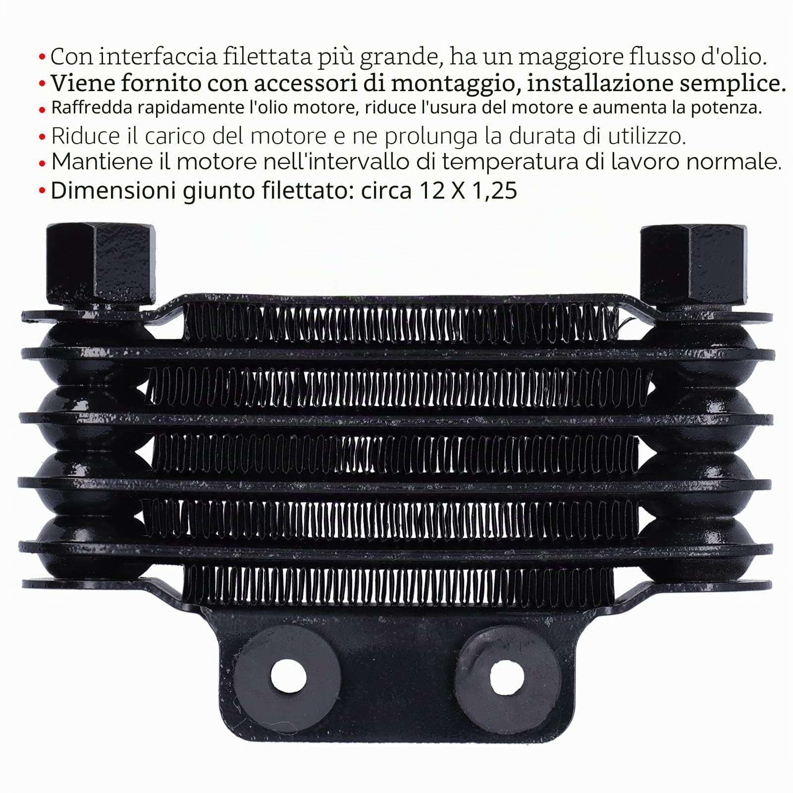 Radiatore Olio Moto, Accessorio Radiatore di Raffreddamento Radiatore Olio Motore Universale Per Moto 125-250CC ATV Dirt Bike