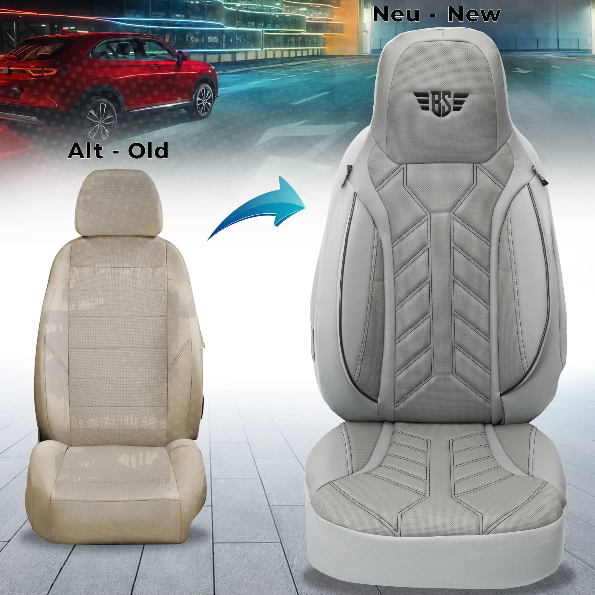Maß Sitzbezüge Schonbezüge Pilotensitze für vorne Wohnmobil 800