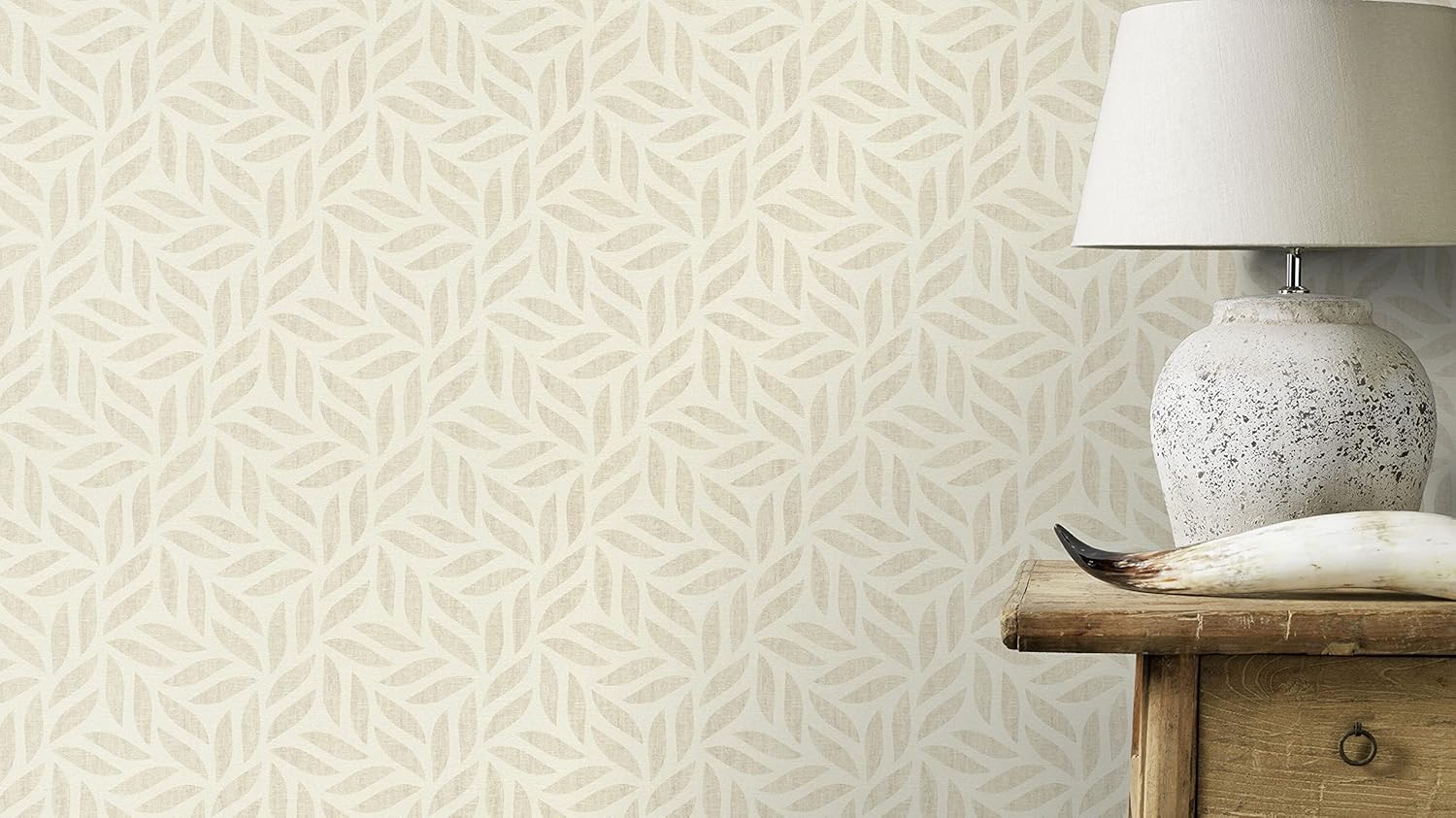Rasch paperhangings Sagano Taupe Leaf Wallpaper