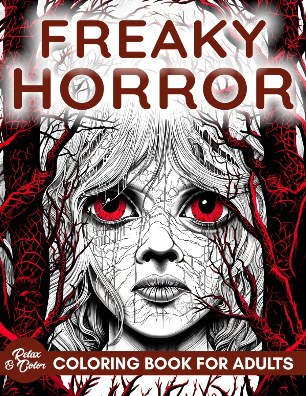 Adult Horror Coloring Book: Freaky, Scary and Terrifying Illustrations To Keep You Up At Night. 50 Unique Coloring Pages With Incredible Gory Detail, ... (Horror Coloring Books For Adults and Teens)