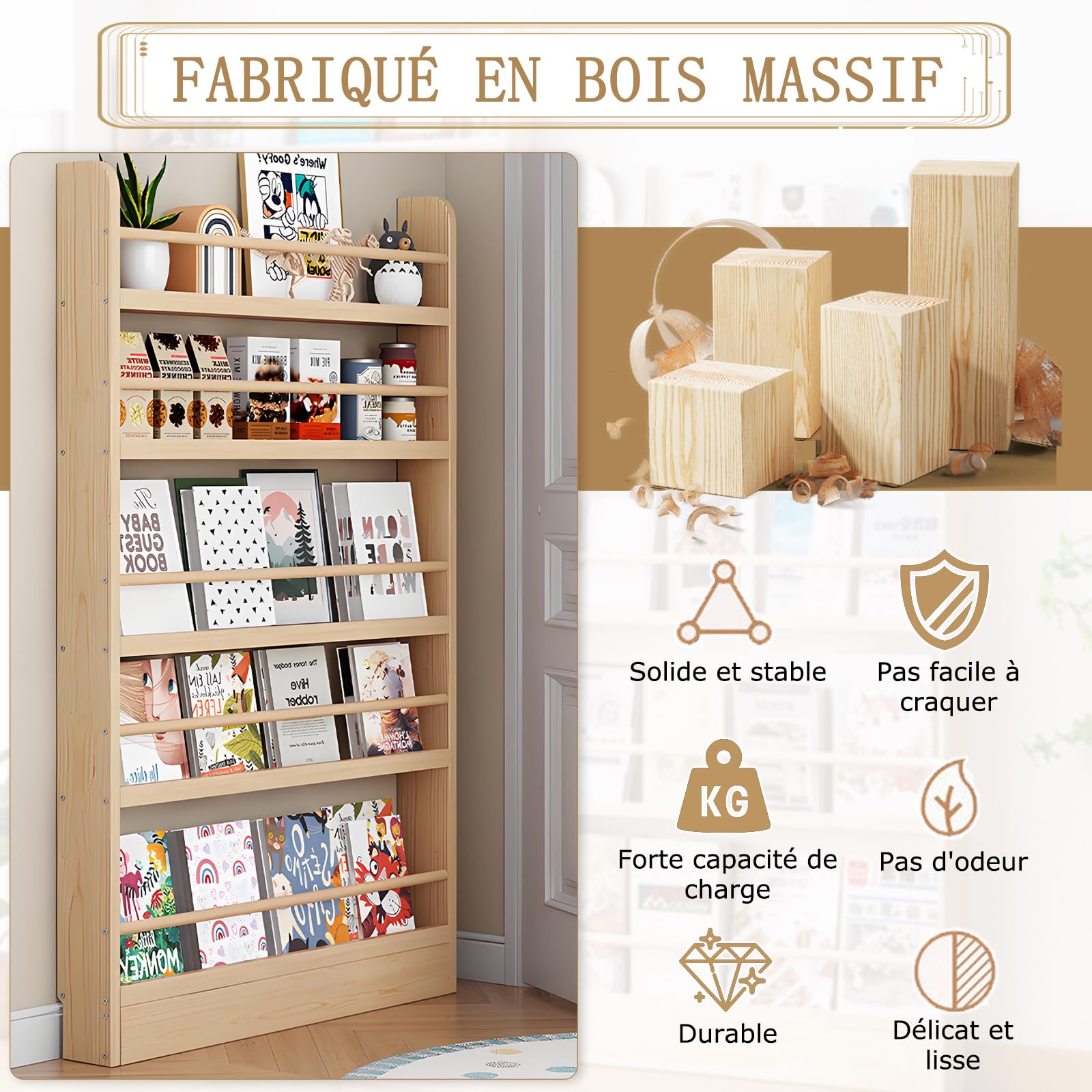 Weißes Bücherregal aus Holz, platzsparend, 100 x 10 x 120 cm, Türregal, stilvolle Aufbewahrung für Bücher, Dekoration und Organizer, 
