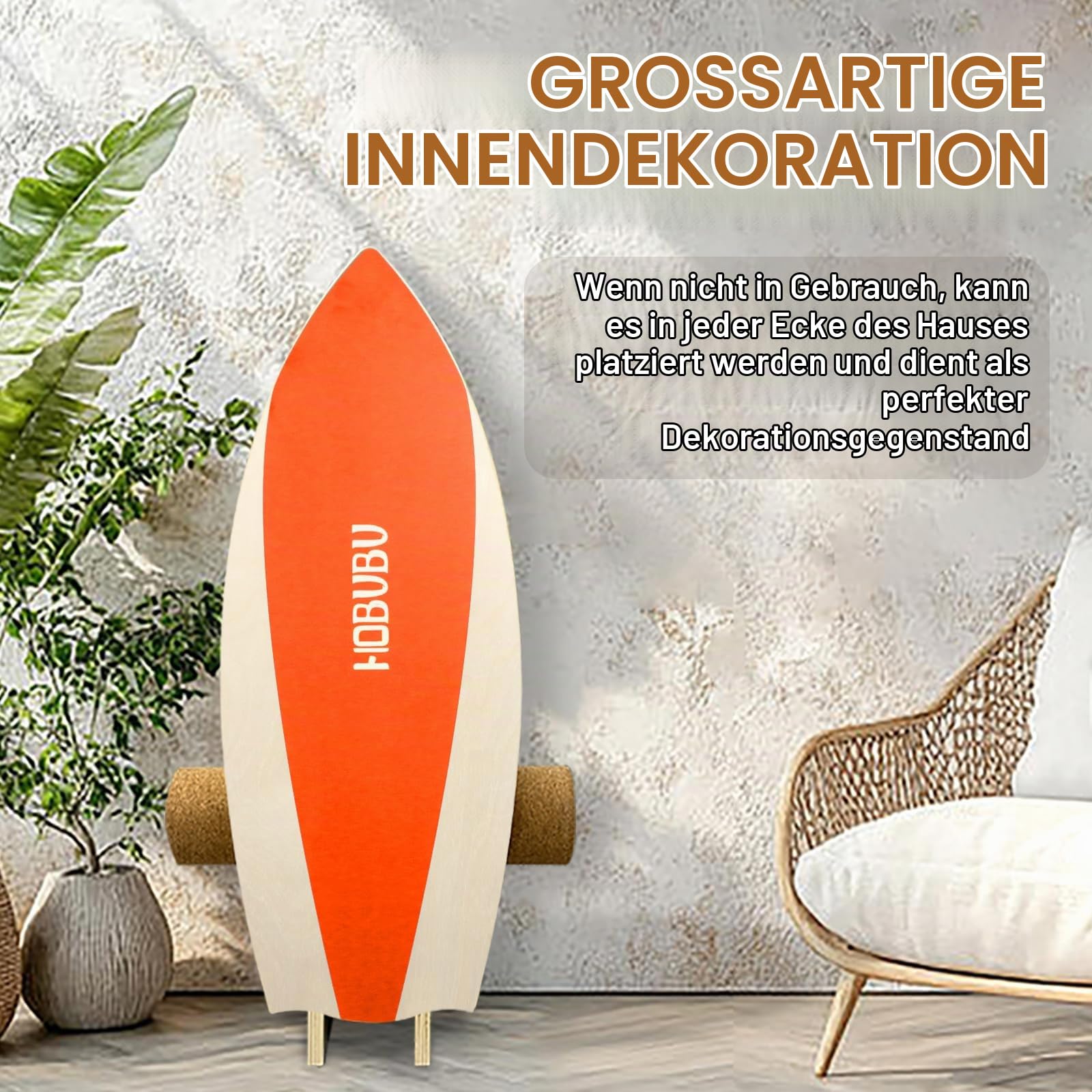 Balance Boards für Indoor- und Outdoor-Training, Holz-Balance Board mit Korkwalze und verstellbaren Sperren, geeignet für Anfänger und Experten | Erwachsene und Jugendliche