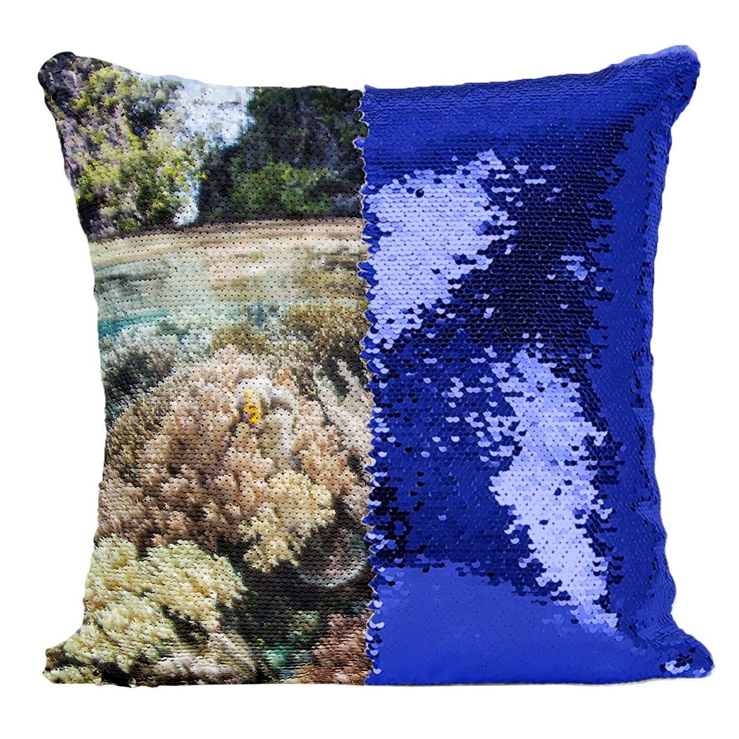 Coussin Sequin Paillettes Bleu Corail une idée cadeau originale pour fan de plongée