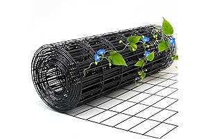 Black Metal Garden Fence, 24inch(H) x 50ft(L), 2 inch x 4 inch,12.5GA...