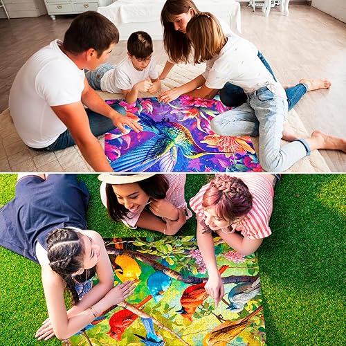 Miniatura 5 de Paquete de 2 rompecabezas para adultos, 1000 piezas de colibrí y cardenal para adultos, 1000 piezas en adelante, encajan perfectamente, rompecabezas