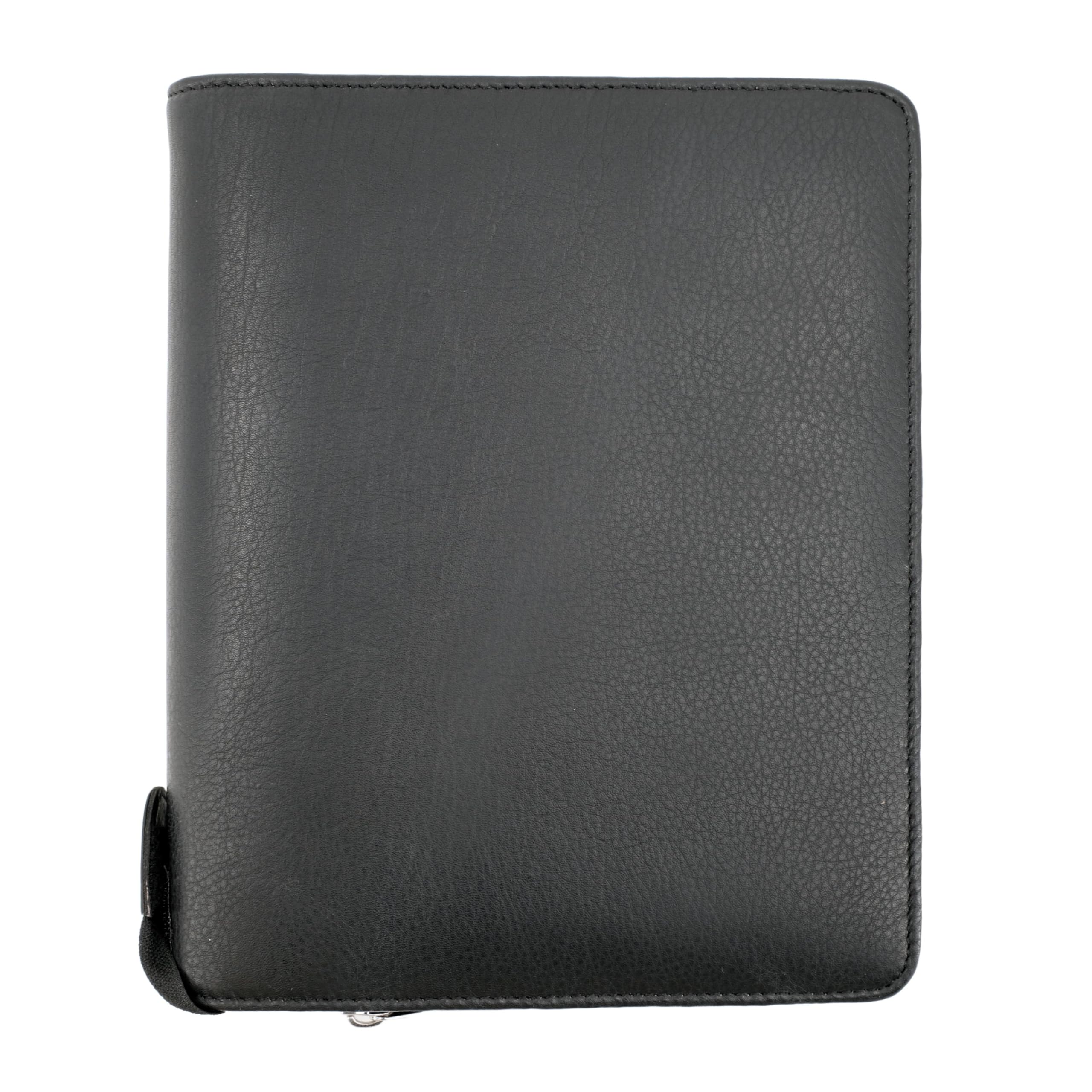 Bind T 3 - Systemplaner Organizador agenda A5 con cierre con velcro , de cuero de Nappa, negro