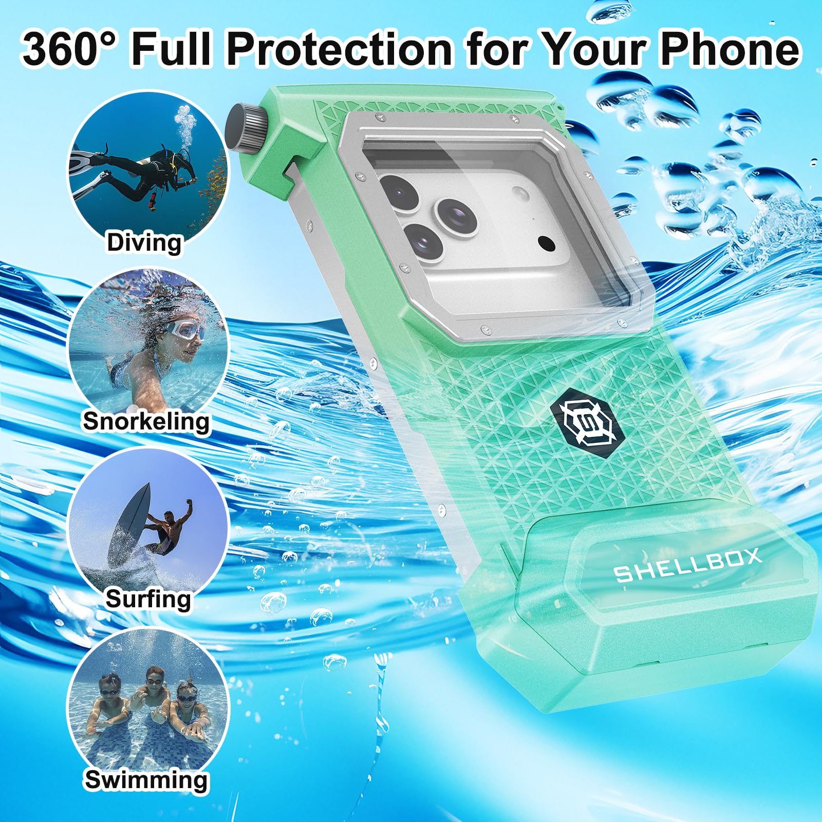 Coque de Téléphone de Plongée Professionnelle Pochette Étanche Smartphone IPX8 Pochette Téléphone Étanche Housse sous-Marin Étui de Protection pour iPhone 17 Pro 17 Air 17 Pro Max 16e 14 15 16 Pro Max