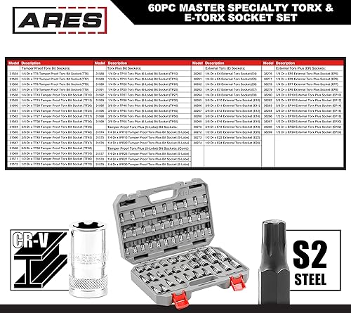 Miniatura 9 de ARES 70093-13-Piece - Juego de brocas de estrella resistentes a manipulaciones - Brocas de seguridad S2 CNC - Soporte de almacenamiento incluido