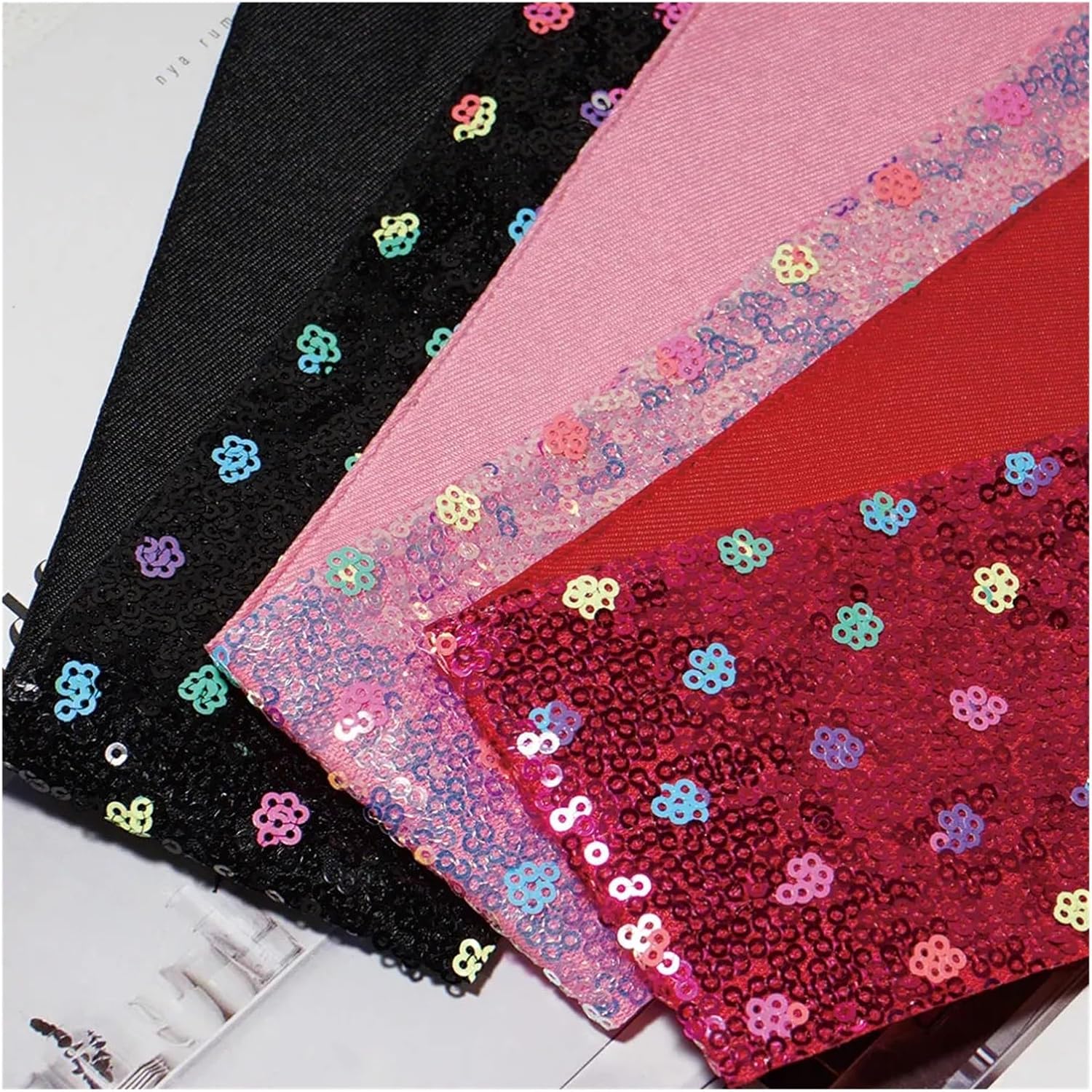 5 Yards Sequin Ribbon 75mm 3'' 38mm for Hairbows DIY Holiday Sewing Accessories(Color8,38mm 25yards)